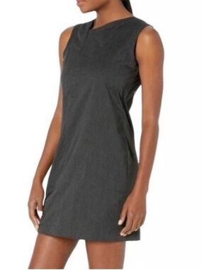 Nau Motil Sleeveless Shift Dress Caviar Heather Gray Size Medium Knee Length EUC